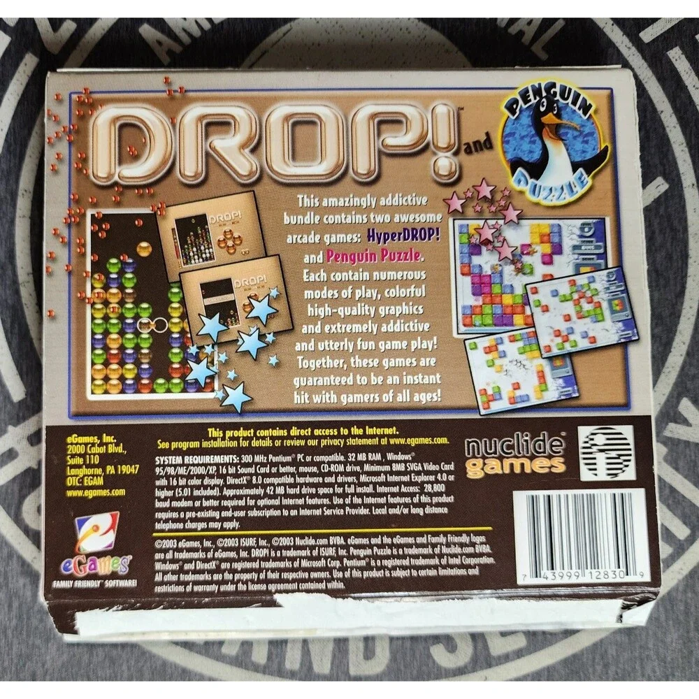 Drop and Penguin Puzzle Computer Game Bonus Pack Viva Media PC Collectible